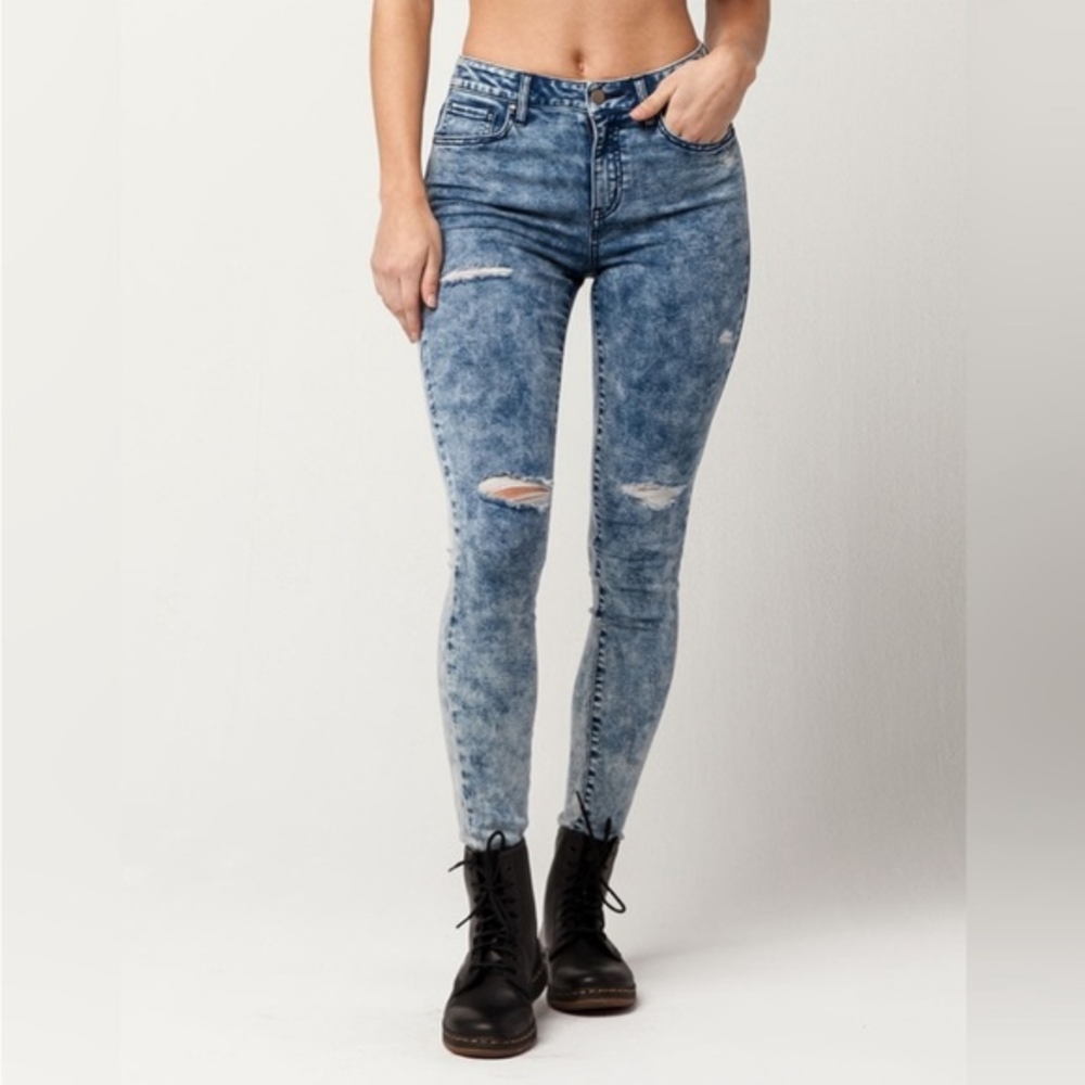 RSQ sold at tillys high‎ rise stone wash stretch jeans